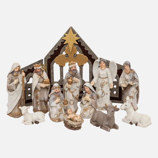 Belén Nórdico Set 11 Figuras de Resina 25cm de altura