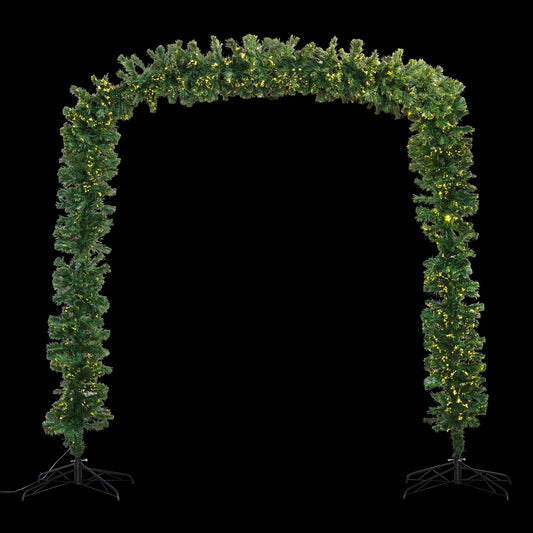 Arco Decorativo con Luces | Árbol de Navidad en Arco - 952 Ramas | 136 LEDs | L190 x H240 cm