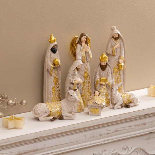 Belén Dorado Set 10 Figuras de Resina 20cm de altura