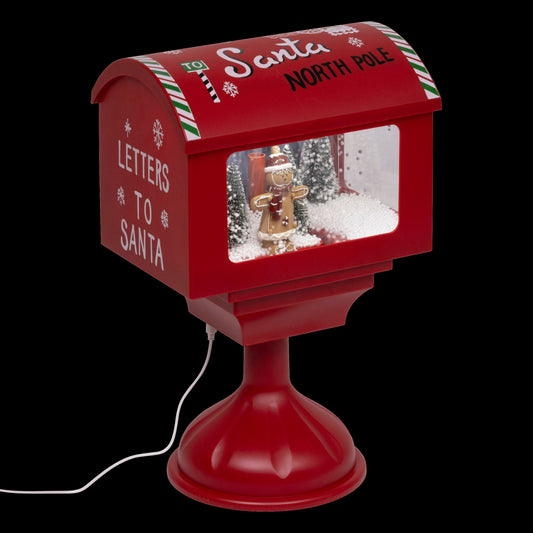 Escena Navideña Buzón Gingerbread 4 LEDs | Movimiento Nieve