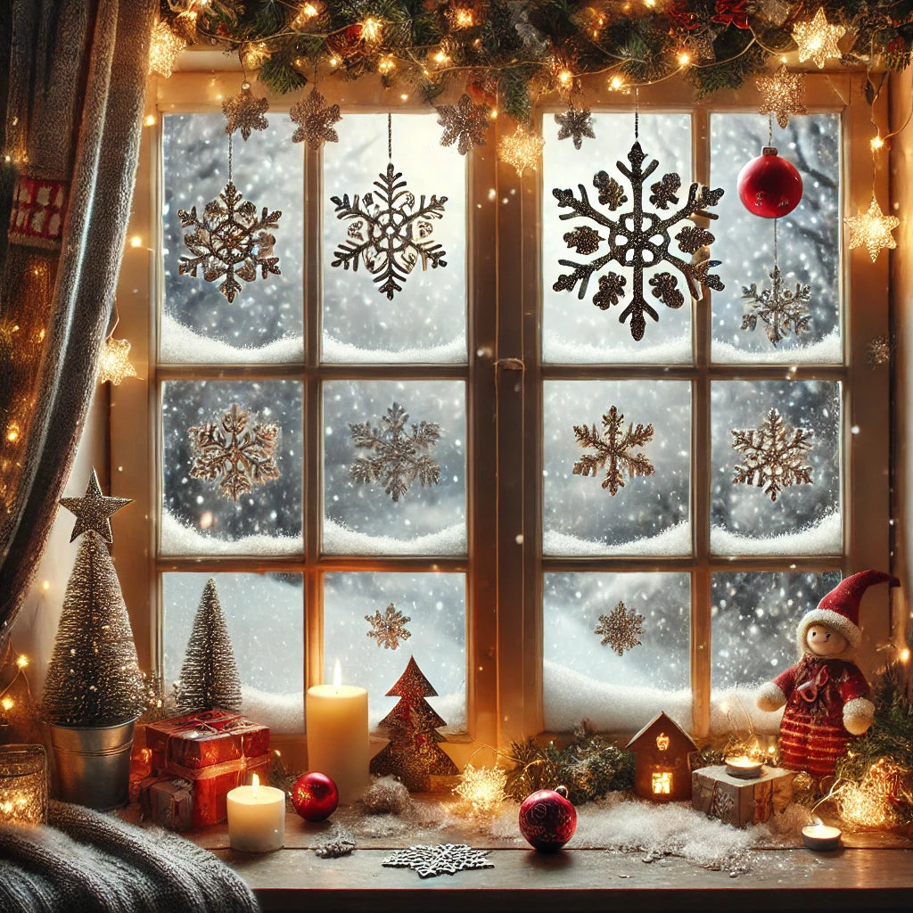 Decoraciones navideñas para ventanas