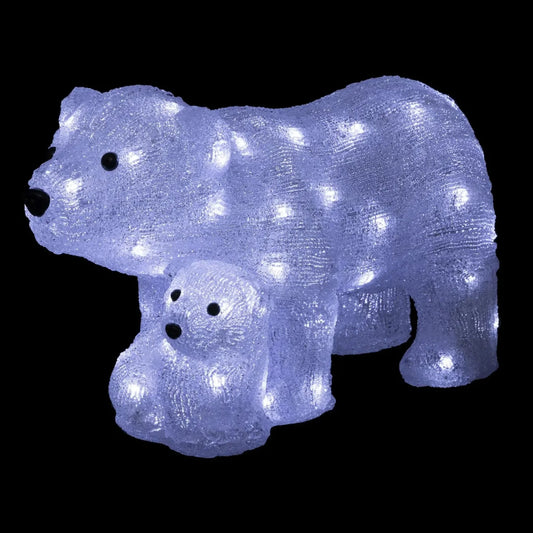 Figura Luminosa Familia Osos Polares "LARS" 60 LEDs - Luz Blanca Solar