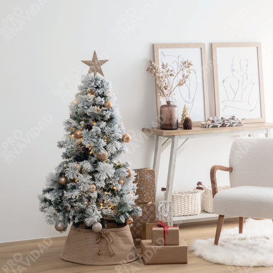 Árbol de Navidad "PARIS" - 150cm / 180cm / 210cm - Pino Verde Flocado con Piñas