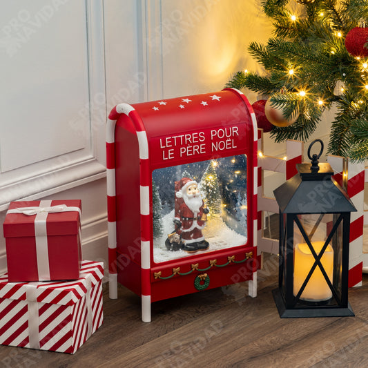 Escena Navideña Buzón Noel 12 LEDs | Movimiento Nieve