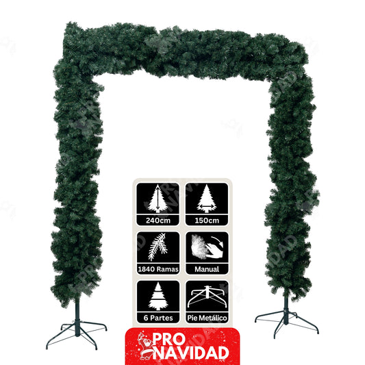 Arco Decorativo de Abeto | Árbol de Navidad en Arco - 1840 Ramas | L150 x H240 cm