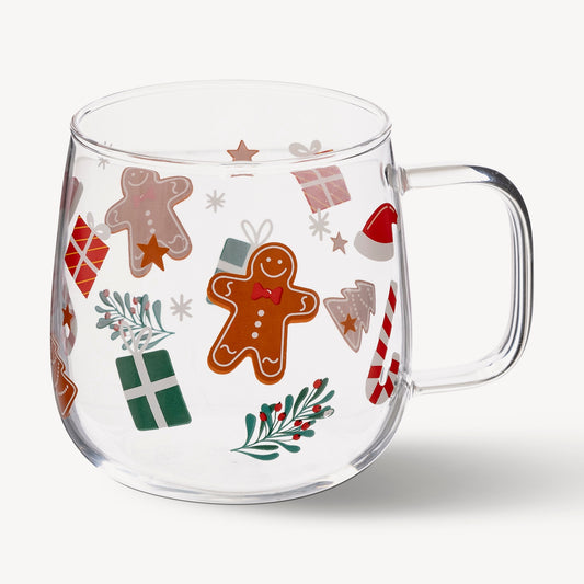 Taza de vidrio con Estampado Navideño 54cl
