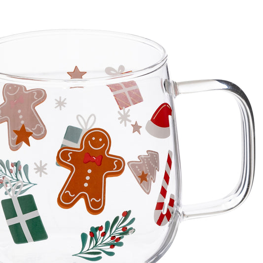 Taza de vidrio con Estampado Navideño 54cl